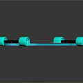 Stylish Wooden Longboard With Turquoise Wheels And Decorative Pattern Design