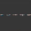 Diverse Characters Silhouettes In Various Poses Walking And Skateboarding On Dark Background With Reflections