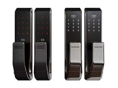 Samsung Smart Door Handles with Digital Keypad and Fingerprint Security Lock Design 3d model