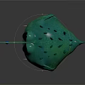 Green Angler Fish 3D Model With Large Mouth Sharp Teeth And Luminous Lure Spiked Back 3d model