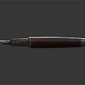 Elegant Vintage Fountain Pen With Red Wooden Barrel Metal Nib And Decorative Accents