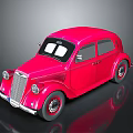 Red Vintage Classic Car With Shiny Retro Design And Old Model Features