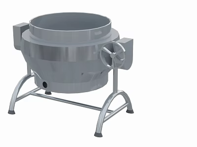 Hotel Restaurant Kitchen Commercial Stainless Steel Cooking Pot With Stand 3d model