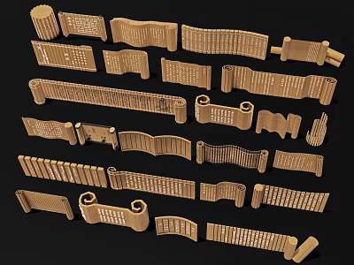 Wooden Railing 3D Models With Various Designs And Decorative Shapes 3d model