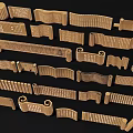 Wooden Railing 3D Models With Various Designs And Decorative Shapes