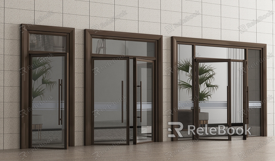 Modern double door glass double door model