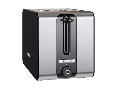 Sleek Modern 2 Slice Toaster Kitchen Appliance With Stainless Steel And Black Design 3d model