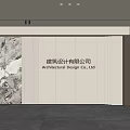 Modern Front Desk Background Wall Simple Background Wall Front Desk Reception Area Background Wall Company Front Desk Background Wall 3d model