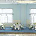 Modern Kindergarten Hall Kindergarten Library Activity Space 3d model