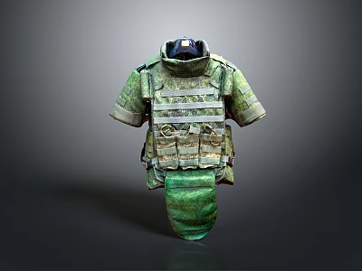 Camouflage Tactical Weapon Vest With Multiple Utility Pockets For Military Gear Use 3d model
