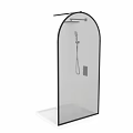Modern Shower Sauna Design With Glass Partition Handheld Shower And Water Flow