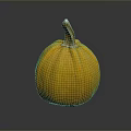 Fresh Orange Pumpkin On Dark Background With Shiny Surface Reflection