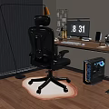 Ergonomic Mesh Back Office Chair in Home Office Setup with Computer Desk and Monitor