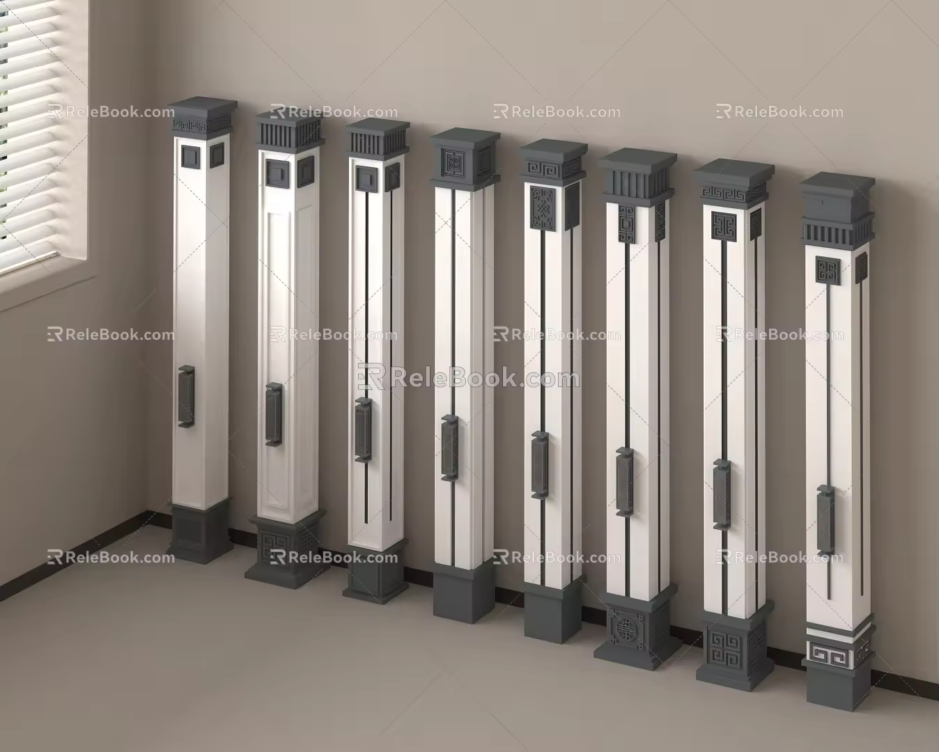 New Chinese style column Chinese style column corner column Roman column 3d model
