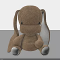 Brown Plush Rabbit Stuffed Toy With Long Ears White Paws Sitting Posture