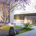 Minimalist Dry Landscape Garden With Raked Gravel Stones And Serene Plants