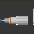 Cylindrical Industrial Equipment With Blue Connector Orange Ring White Body And Detachable Cover