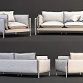 Modern Gray Sofa Set With Soft Cushions And Metal Frame For Interior Design 3d model