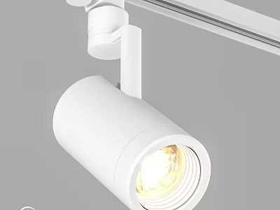 Modern White Track Mounted Downlight Spotlight With Adjustable Angle And Bright Illumination 3d model