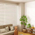 Stylish Blinds In Modern Living Room With Pendant Light Sofa And Round Rug