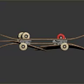 Three Wooden Skateboards With Worn Surfaces Metal Trucks And Wheels