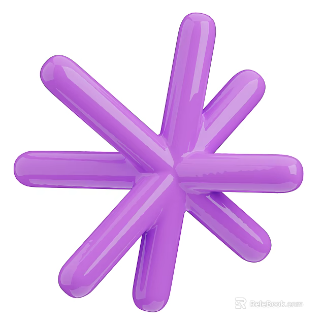 Purple Star Shaped Balloon Perfect For Party Decoration And Festive Celebrations 3d model 