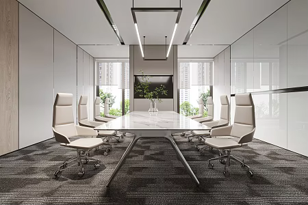 Modern Meeting Room Meeting Table and Chair 3d model