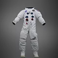 Full Body Astronaut Human White Spacesuit With NASA Logo Buttons And Badges