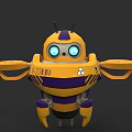 Game and Movie Character With Yellow Purple Design Blue Eyes Antennas Number 6038