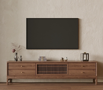 New Chinese Style TV Cabinet Solid Wood TV Cabinet 3d model