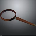 Classic Magnifying Glass With Red Wooden Handle Blue Lens And Gold Accents