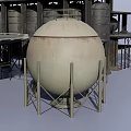 Detailed Industrial Equipment 3D Model Featuring Crane Pipes Storage Tanks And Factory Structures