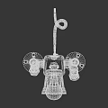 Vintage Industrial Metal Robot Character With Head Lamp And Mechanical Limbs