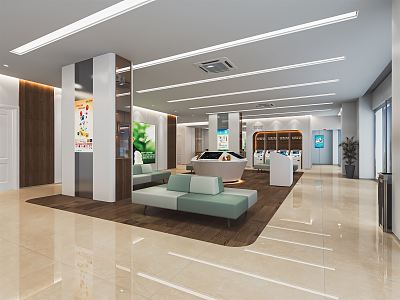 Modern Bank Hall Bank Office Hall Service Center Service Hall Convenience Service Hall Reception Hall Waiting Area 3d model