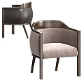 Modern Dining Chair With Wooden Frame Armrests And Beige Upholstered Seat
