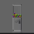 Colorful Balls Filled Silver Claw Machine With Transparent Window And Coin Slot