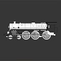 Silver Steam Train Model With Detailed Design And Shiny Surface Reflection 3d model