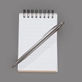 Notes booklet and pen 3d model