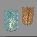 Modern Textured Glass Table Lamps in Blue and Amber with Soft Glow