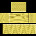 Yellow Background Wall With Various Textured Patterns Including Wavy Lines And Braided Designs 3d model