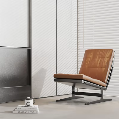 Modern Leisure Chair Leather Casual Recliner 3d model