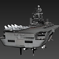 Low model aircraft carrier military game model 3d model