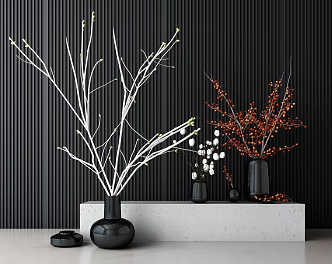 New Chinese Vase Flower Art 3d model