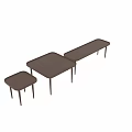 Modern Minimalist Wooden Coffee Tables With Rectangular Shape And Sleek Leg Design 3d model