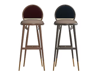 New Chinese Bar Chair Decoration 3d model