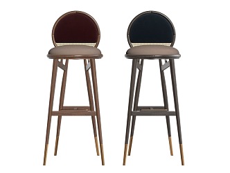 New Chinese Bar Chair Decoration 3d model