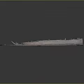 Modern Water Transport Vessel 3D Model With Deck Structure And Water Environment