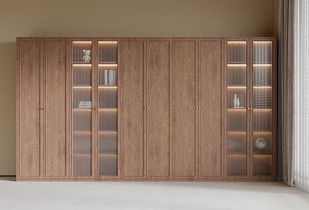 bookcase whole wall cabinet 3d model