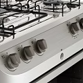 Stainless Steel Freestanding Kitchen Cooker With Oven And Control Knobs 3d model
