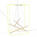 Modern Linear Chandelier with Minimalist Cross Design Hanging White Light Tubes